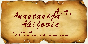 Anastasija Akifović vizit kartica